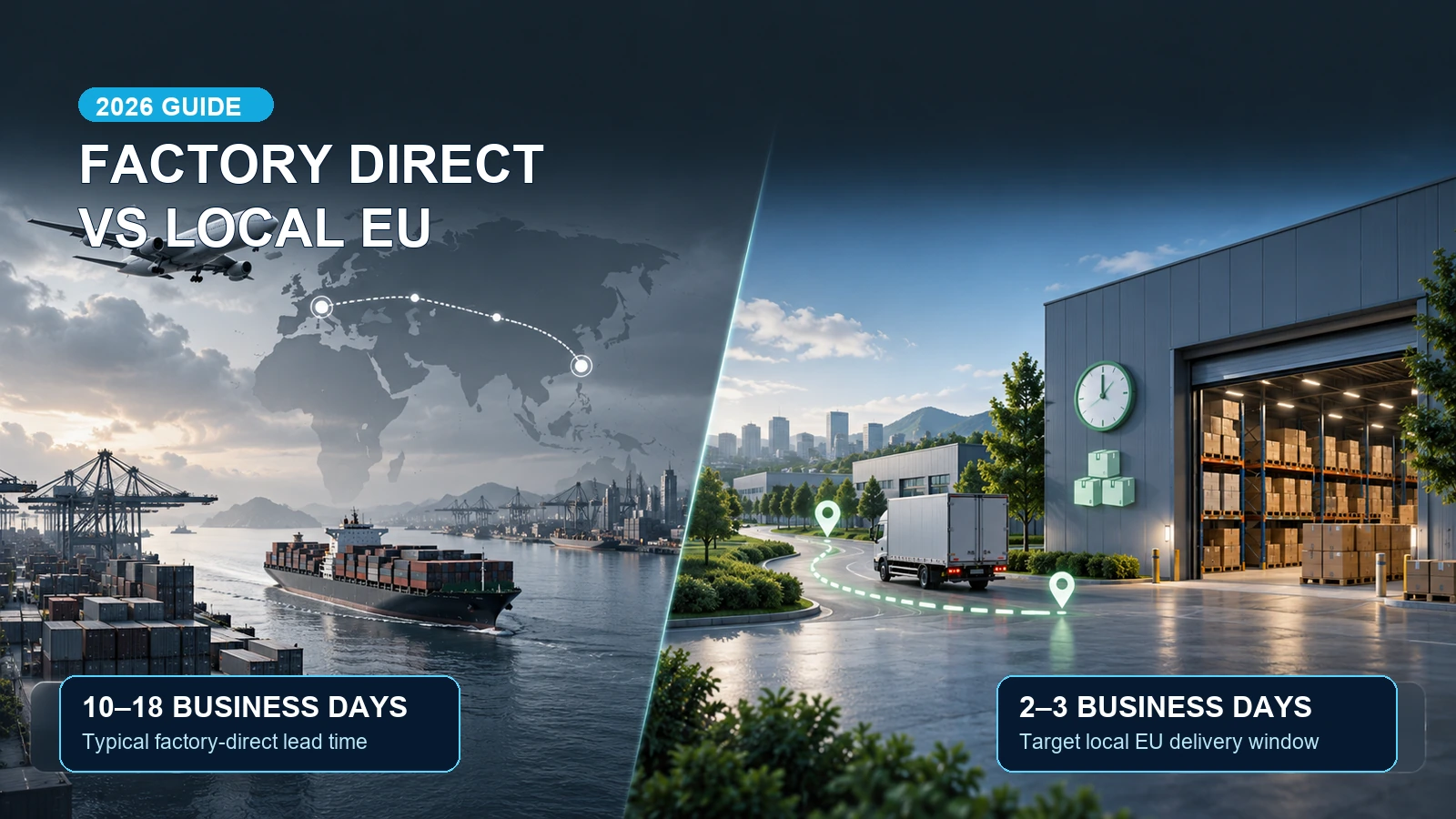 Comparison of long-distance China factory shipping and short-route local European vape warehouse delivery