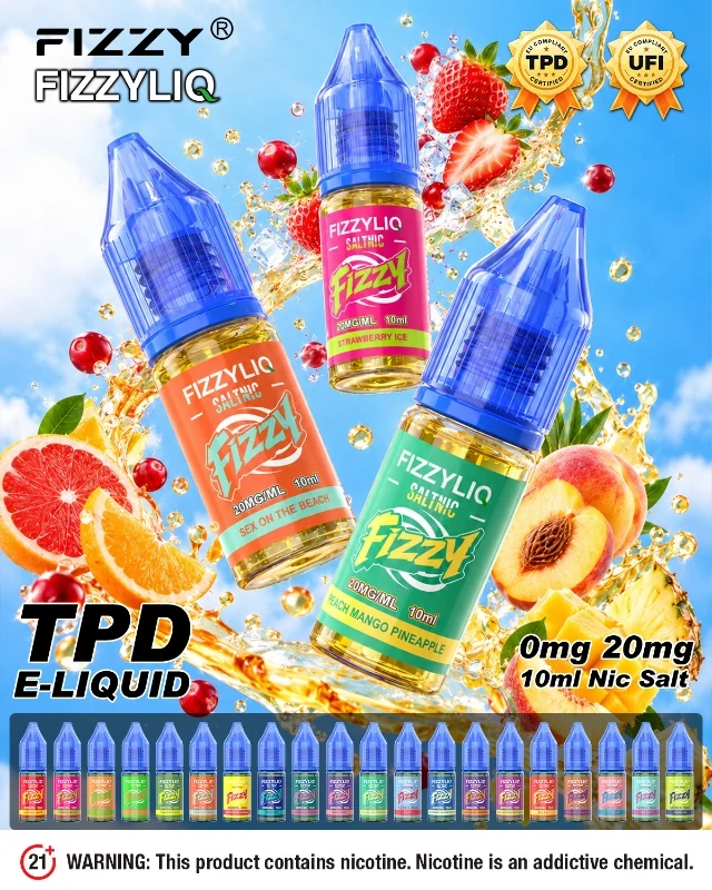 FIZZYLIQ 10ML e-liquid bottles with fruit flavors